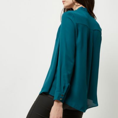 Teal blue 2 In 1 blouse